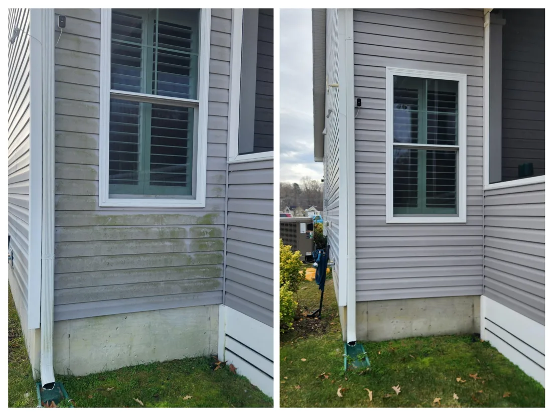 House siding cleaning before and after in Harbeson DE